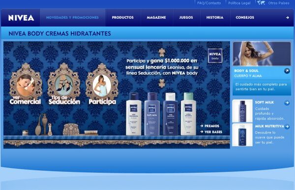 desarrollo web nivea body cremas hidratantes